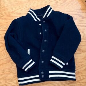 GAP Kids Navy Varsity Jacket with White Stripes